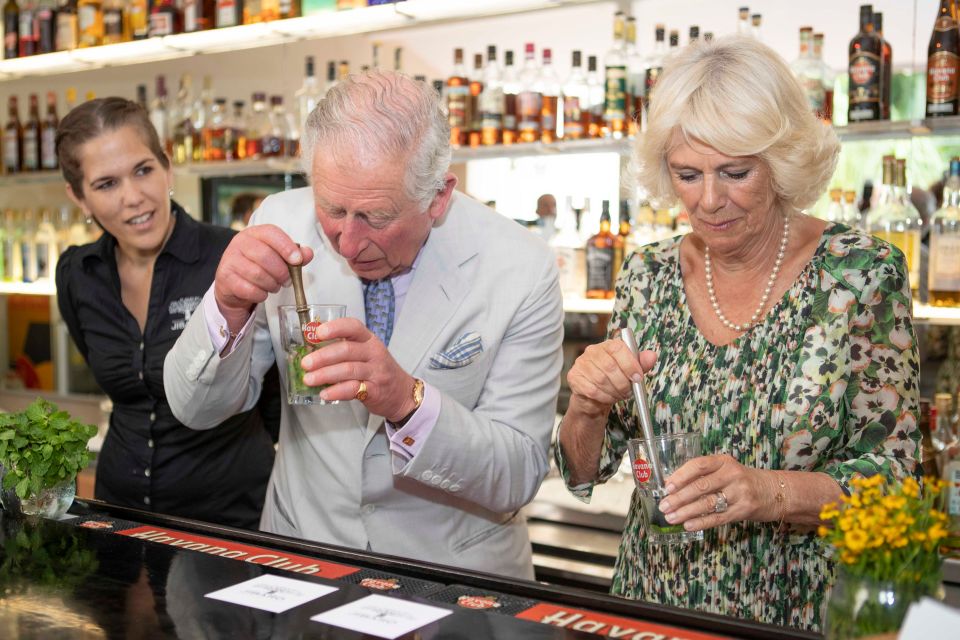  Prince Charles stirs his mojito as the royal couple shake things up at the bar