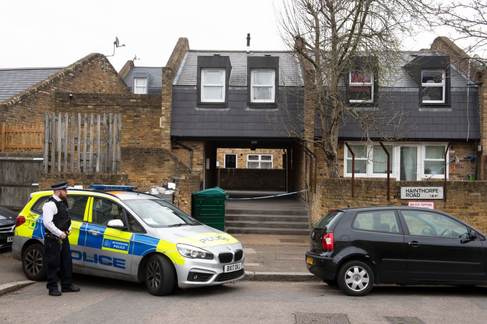  A police car sits outside the cordon after Ramane Richard Wiggan was fatally shot on Wednesday