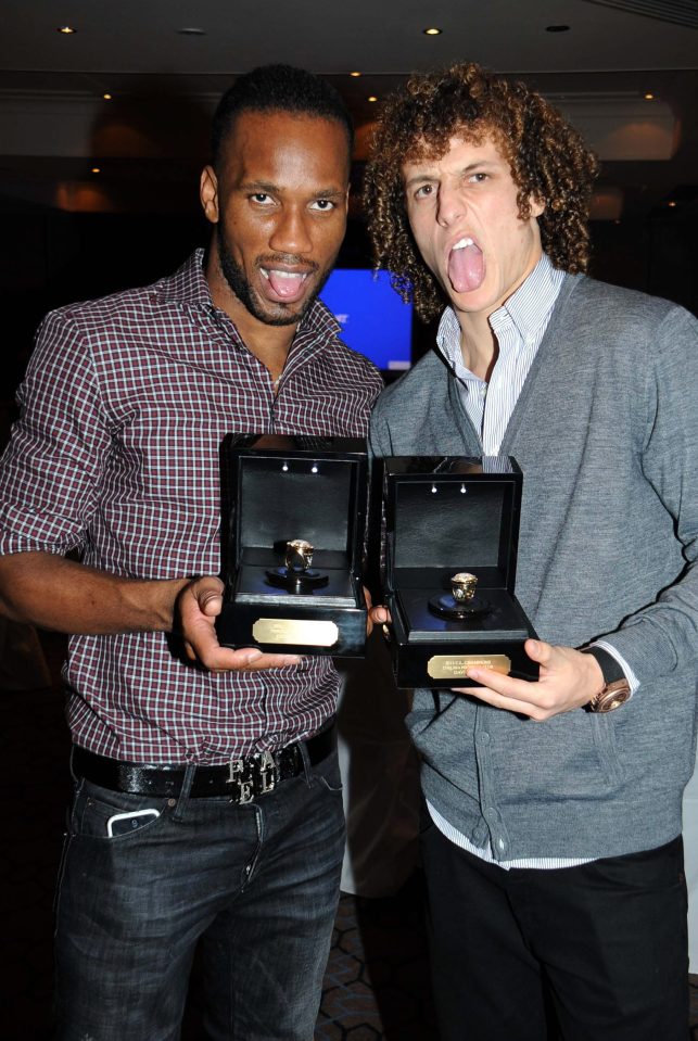 David Luiz appears delighted with his Champions League ring