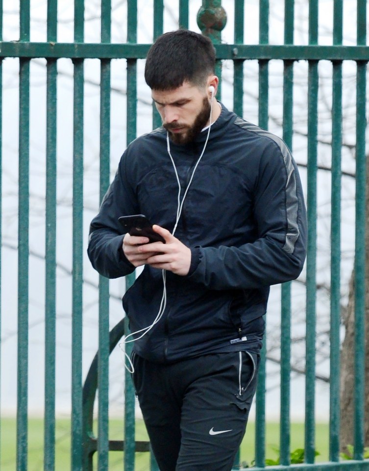  Sam looked down as he stepped out earlier- for the first time since the split was announced