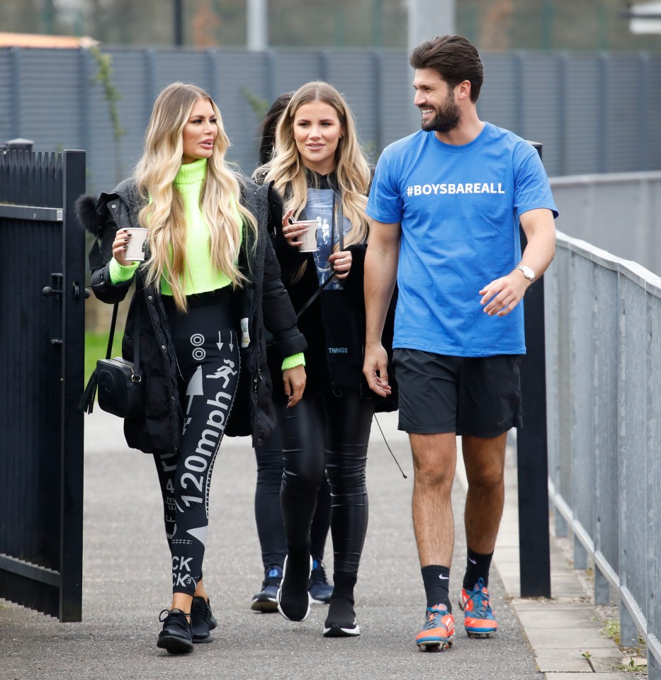  Chloe Sims, Georgia Kousoulou and Dan Edgar during Towie filming yesterday