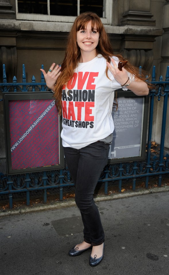  Fresh-faced Stacey takes part in a protest organised by War On Want in 2009