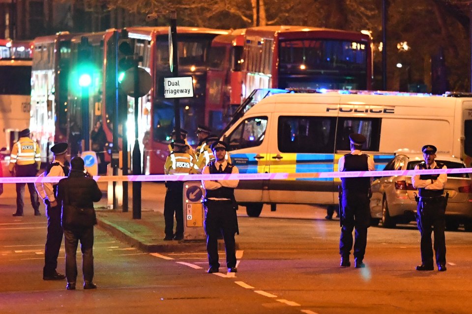  A police cordon was put up while armed police looked for the suspects