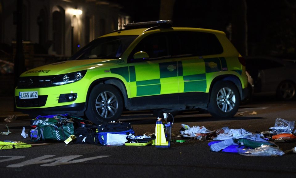  The scene of the stabbing in Cunningham Place... emergency services treated the bleeding victim at the scene, but he died later in A&E