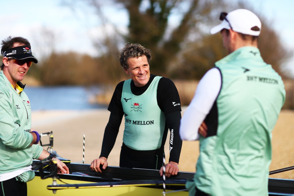 James Cracknell of Cambridge University Boat Club in action during training on March 05, 2019 in Cambridge, England