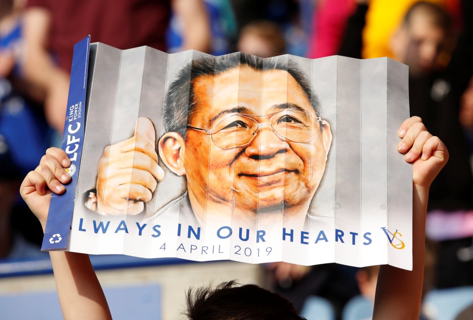  Leicester fans honoured their late chairman Vichai Srivaddhanaprabha