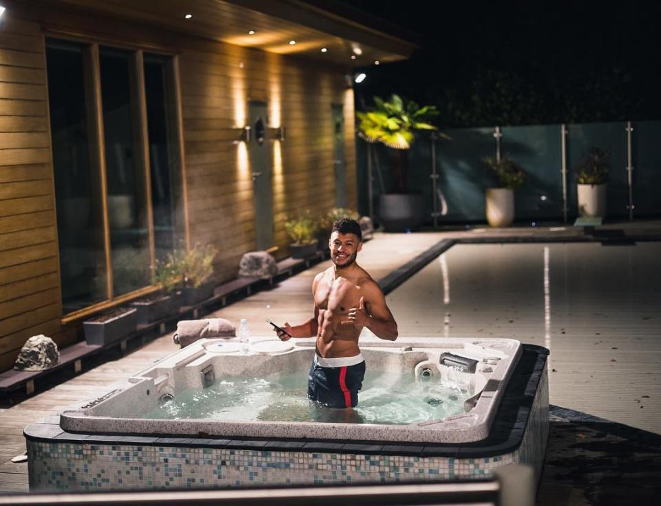  The couple can enjoy midnight dips in their luxury hot tub