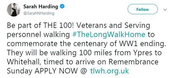  Sarah last tweeted in August 2018 about charity walk