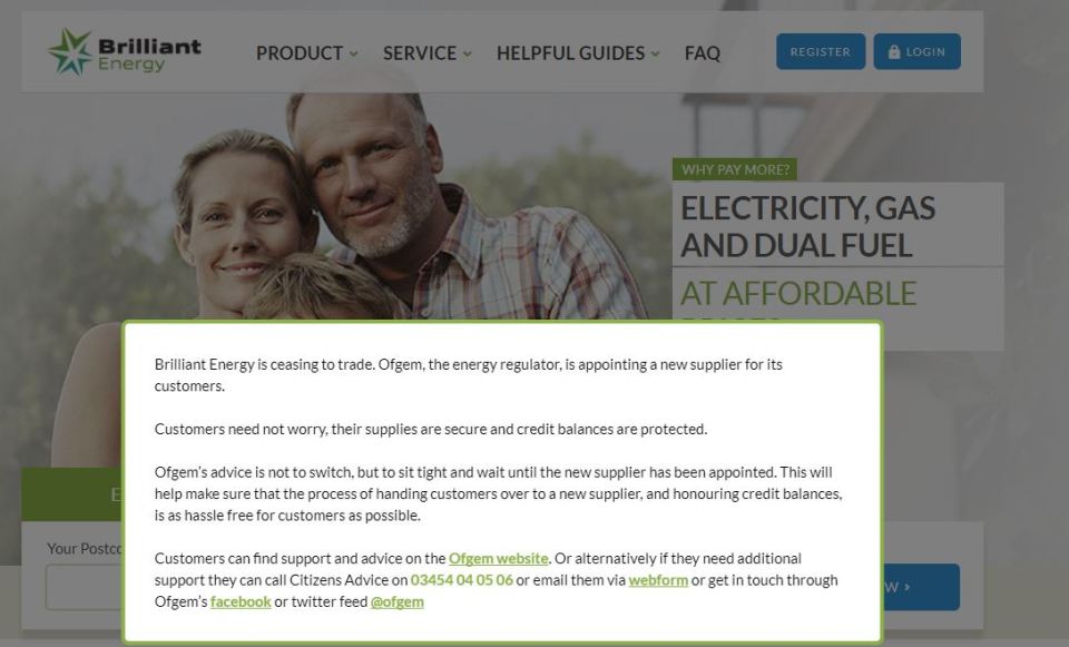 Brilliant Energy has gone bust, affecting 17,000 customers