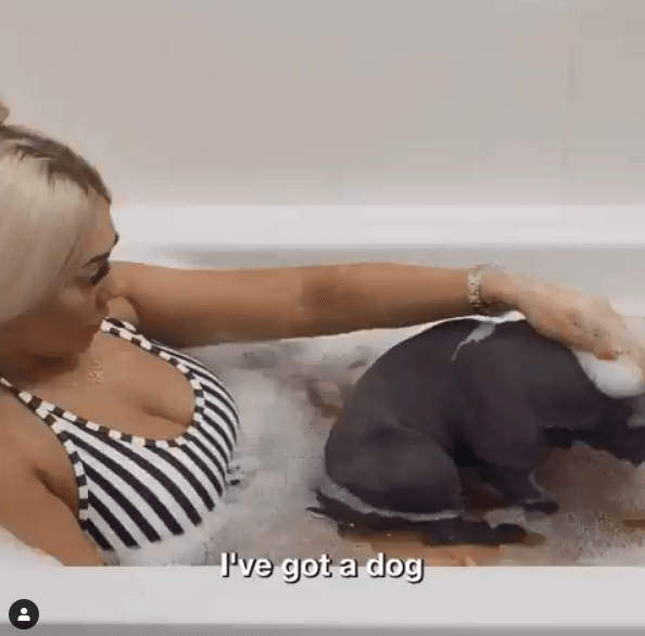  Chloe Ferry shocked fans as she bathed with her dog in the trailer for her new TV show