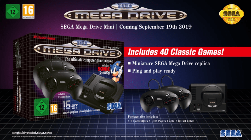  The Mega Drive Mini will be rated 16+ hinting at more mature games to come