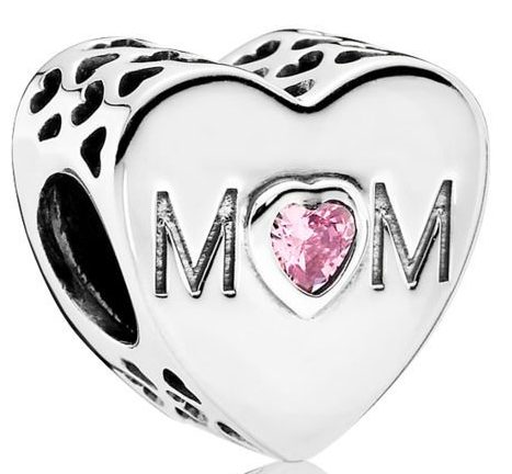  Honour your wonderful mum with this hand-finished heart charm by Pandora