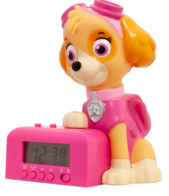  Light up the night sky with the 'BulbBotz' Paw Patrol 'Skye' night light alarm clock