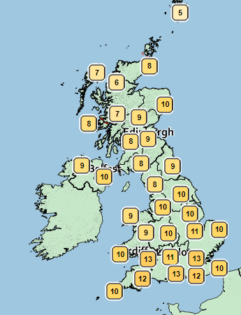  Temperatures will be high today - although rain is expected