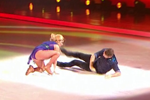  Brian crashed onto the ice alongside Alex