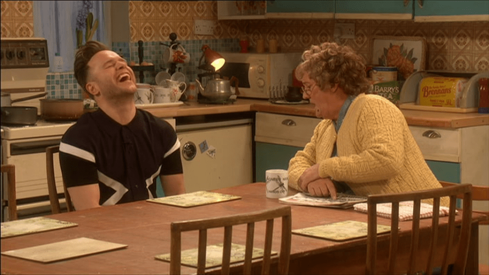  Olly got a thorough grilling from Mrs Brown on the show