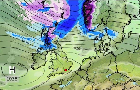  A cold weather system swept across Britain over the weekend