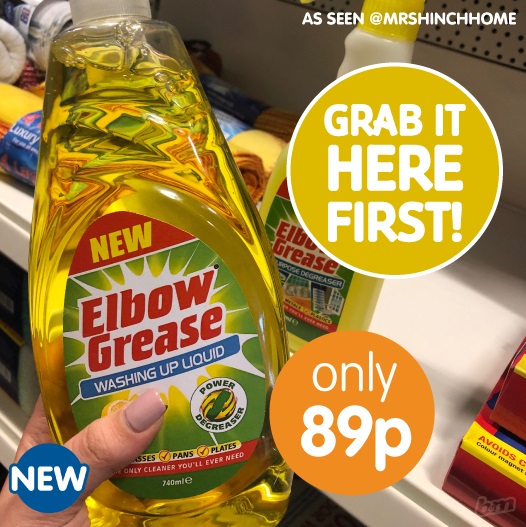  B&M is the only retailer where fans can pick up the brand new Elbow Grease washing up liquid