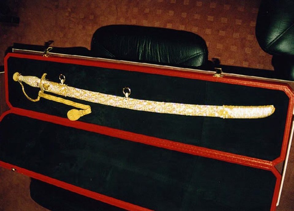 This ceremonial sword was commissioned by Jefri for his son, Prince Hakeem, and is valued at £2.64 million