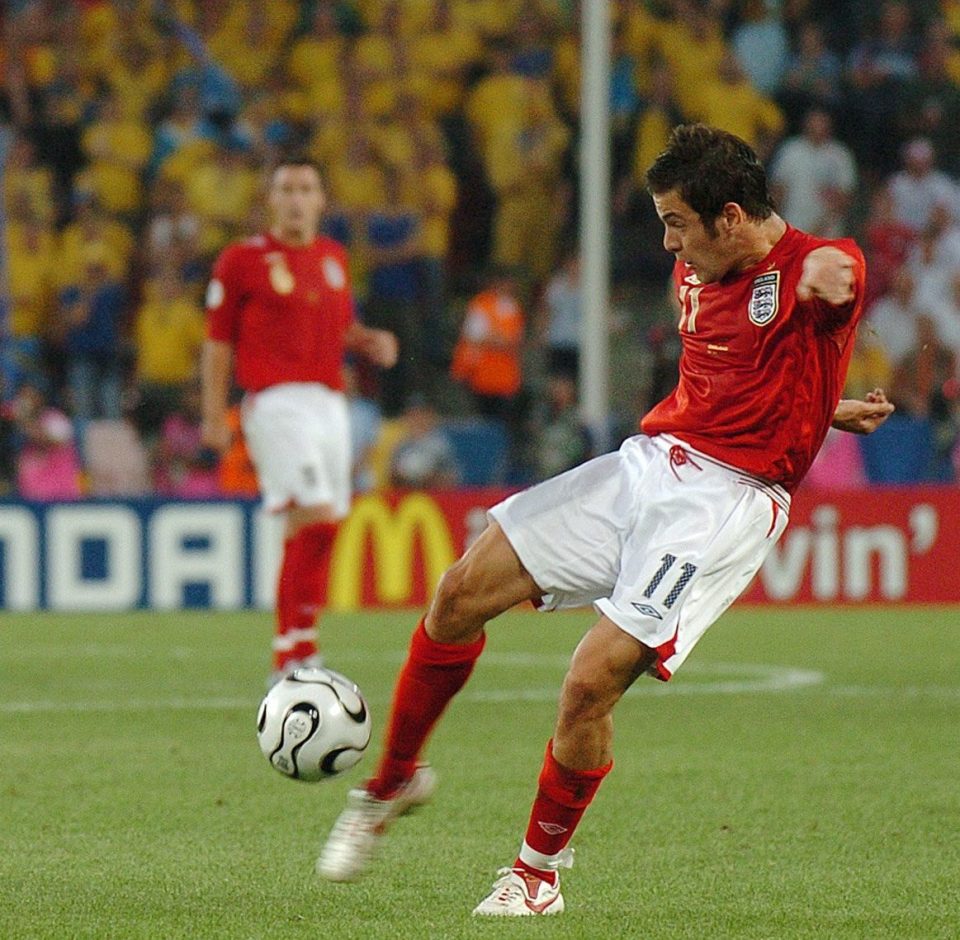 Joe Cole's international highlight came against Sweden in the World Cup as he scored a screamer volley from 30 yards out