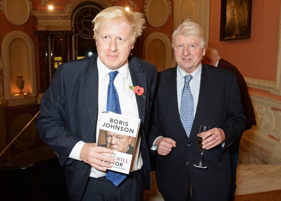  Boris Johnson with his dad Stanley at the the launch of Boris's book The Churchill Factor: How One Man Made History