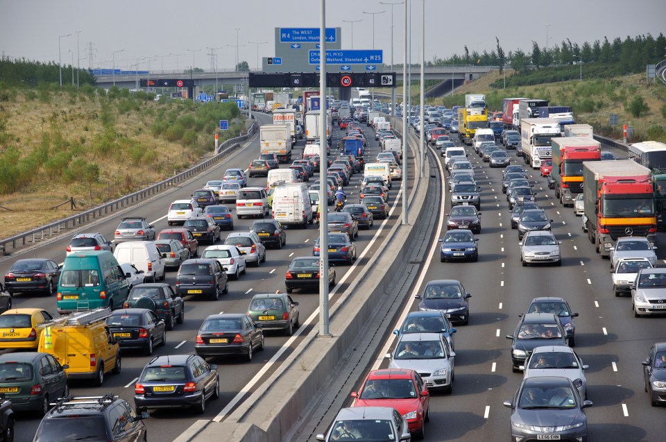  A heavily congested M25 this afternoon as the country's roads became jammed on Good Friday