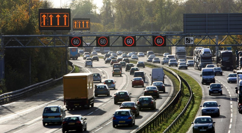  Traffic using the hard shoulder of the M42 near Solihull today