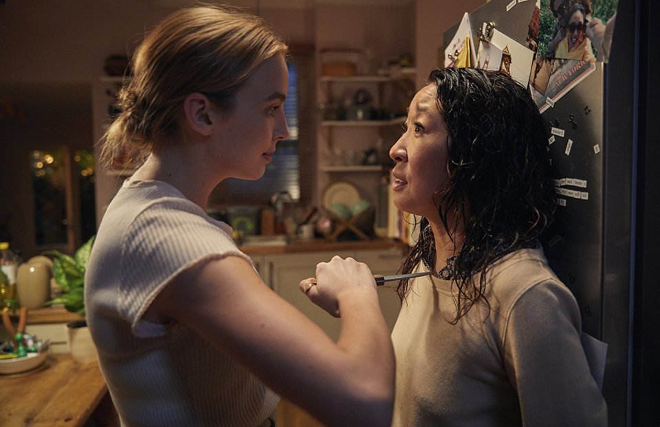  Jodie Comer stars in Killing Eve as Villanelle and Sandra Oh as MI5 officer Eve Polastri