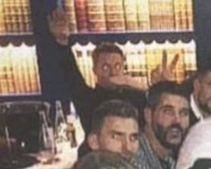  Crystal Palace goalkeeper Wayne Hennessey was seen doing the gesture on a night out with his teammates