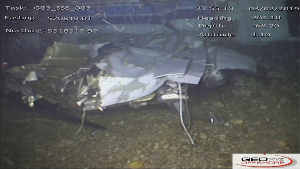  The wreckage of the plane which crashed into the Channel on January 21