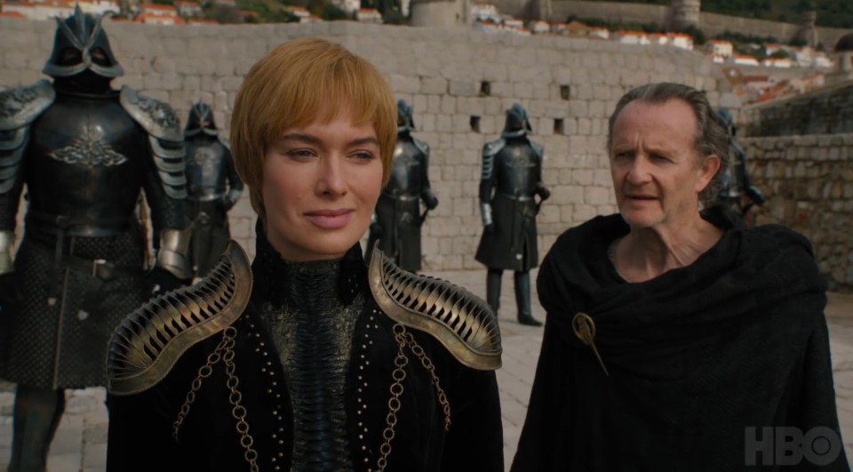  Cersei Lannister looks on with a wry smile in the final series of Game Of Thrones