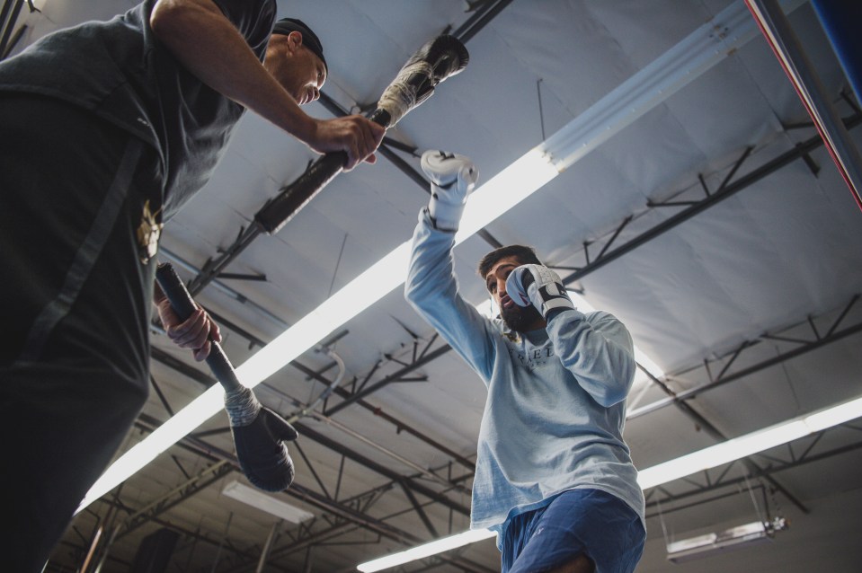 Khan in training for the big fight on April 20