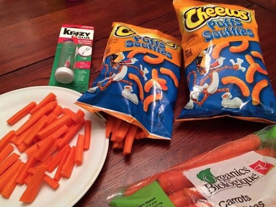  Carrots are a cruel replacement for a cheesy bag of Cheetos