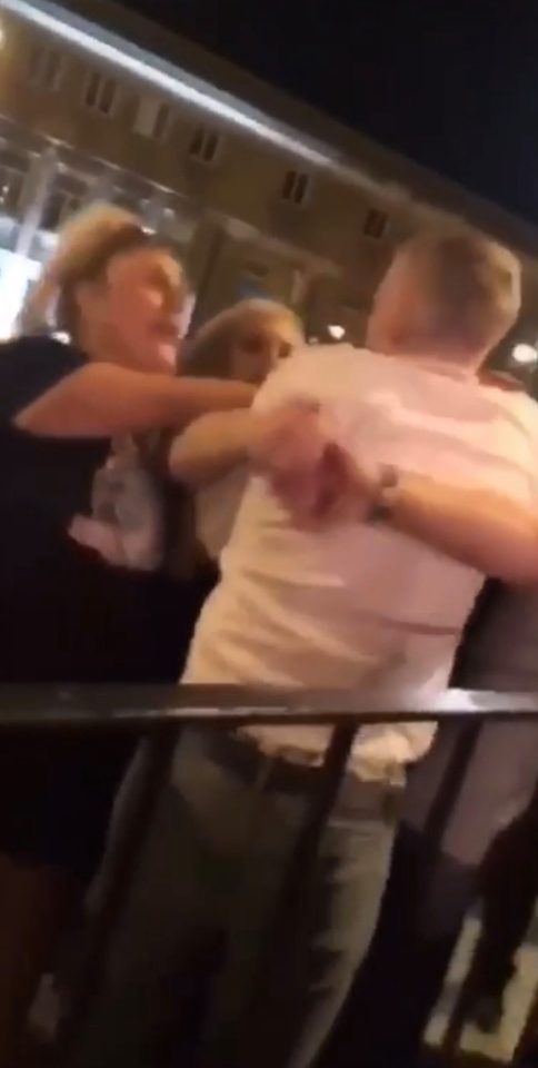 Friends of Jordan Pickford pulled him away before police arrived shortly after the brawl