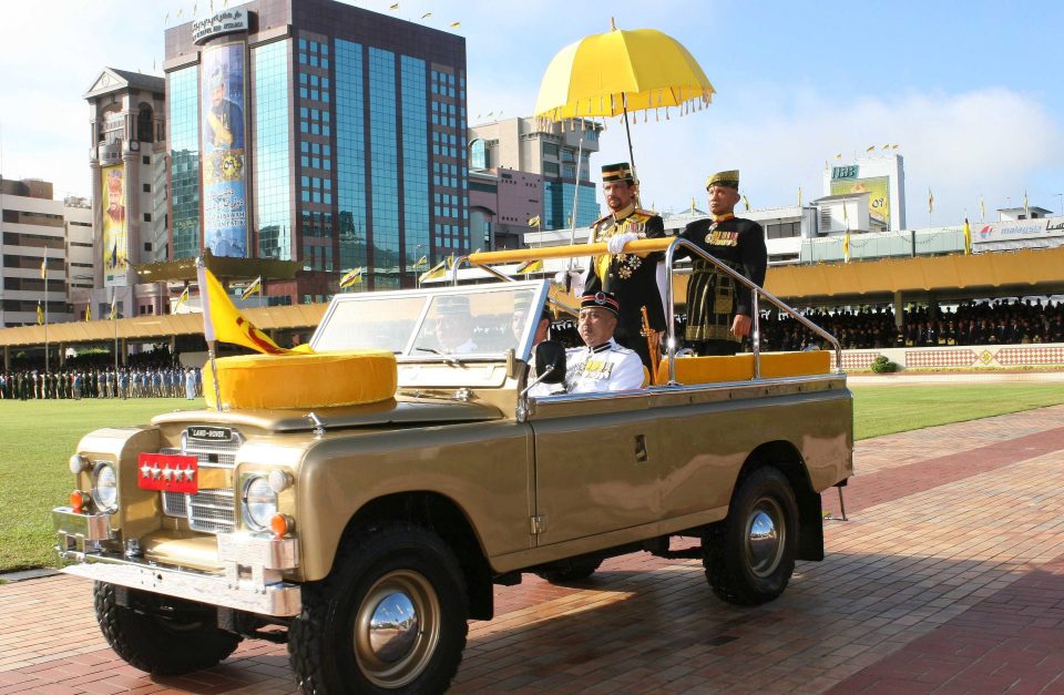 Sultan Hassanal Bolkiah is seen during military parade