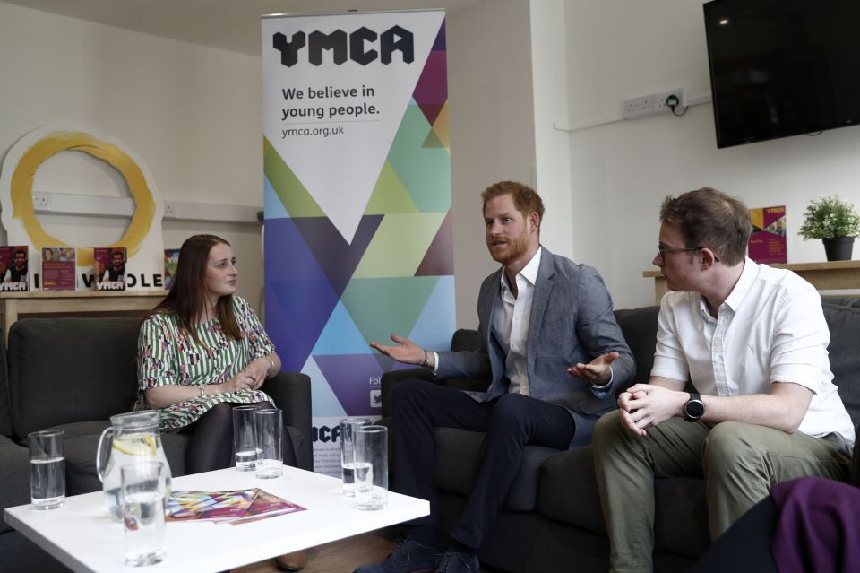  Prince Harry was discussing mental health with members of the YMCA in Ealing today