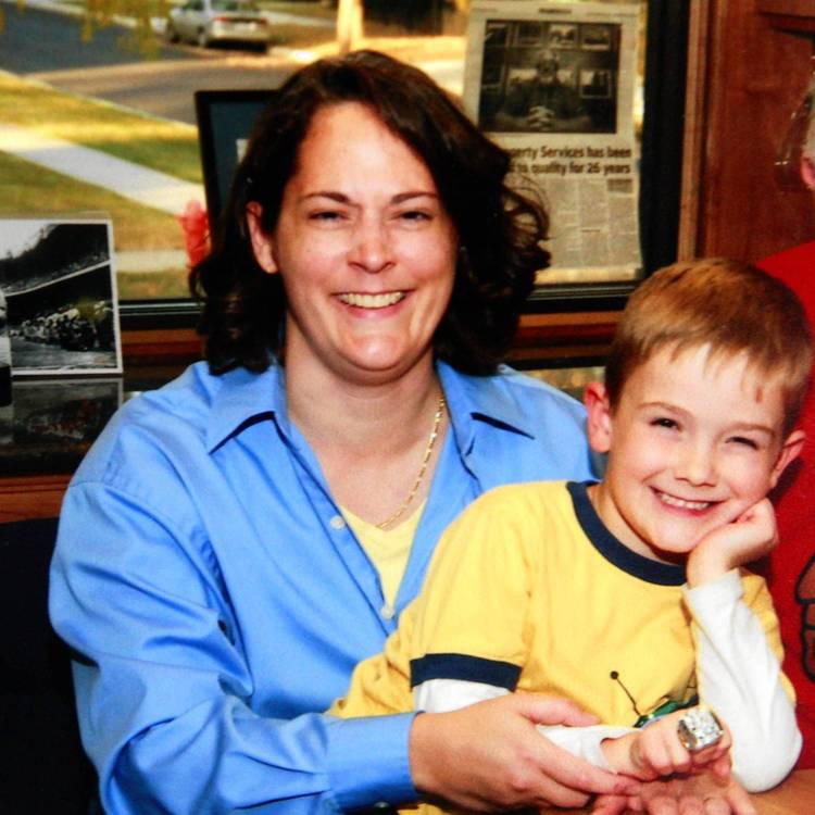  Amy Pitzen, 43, killed herself after leaving a suicide note telling police they would 'never find' her son Timmothy