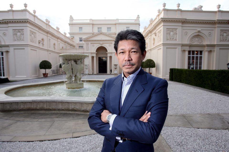 Jefri stands outside his former home, St John's Lodge, Regents Park, London