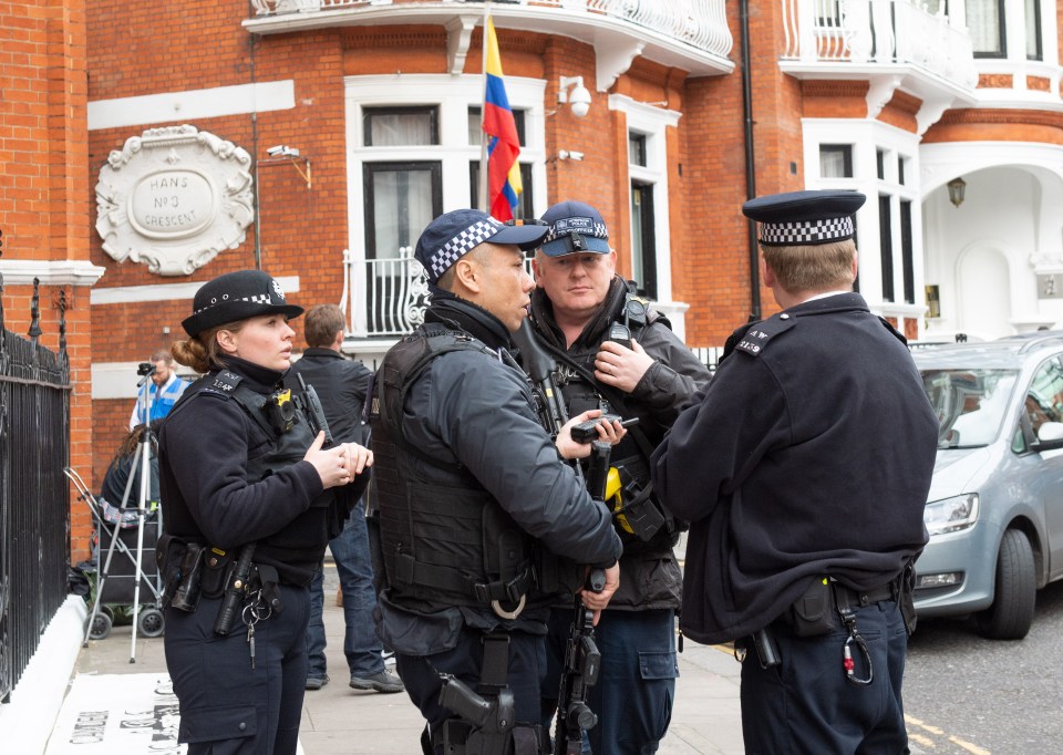  Armed cops have been stationed outside the embassy