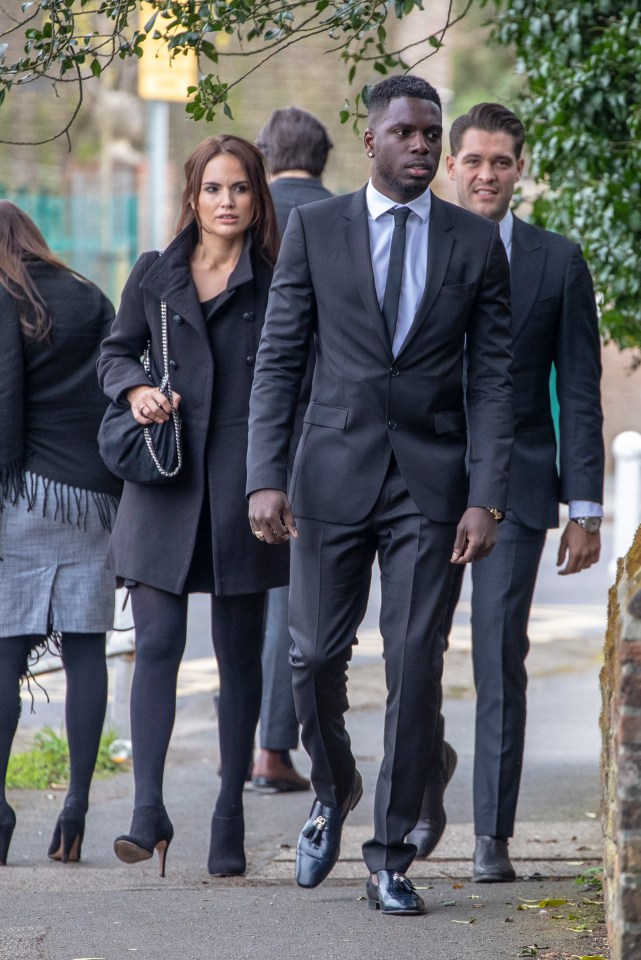  Love Islander Marcel Somerville arrives at the funeral