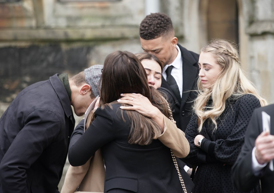  Devastated friends were reduced to tears following the emotional service