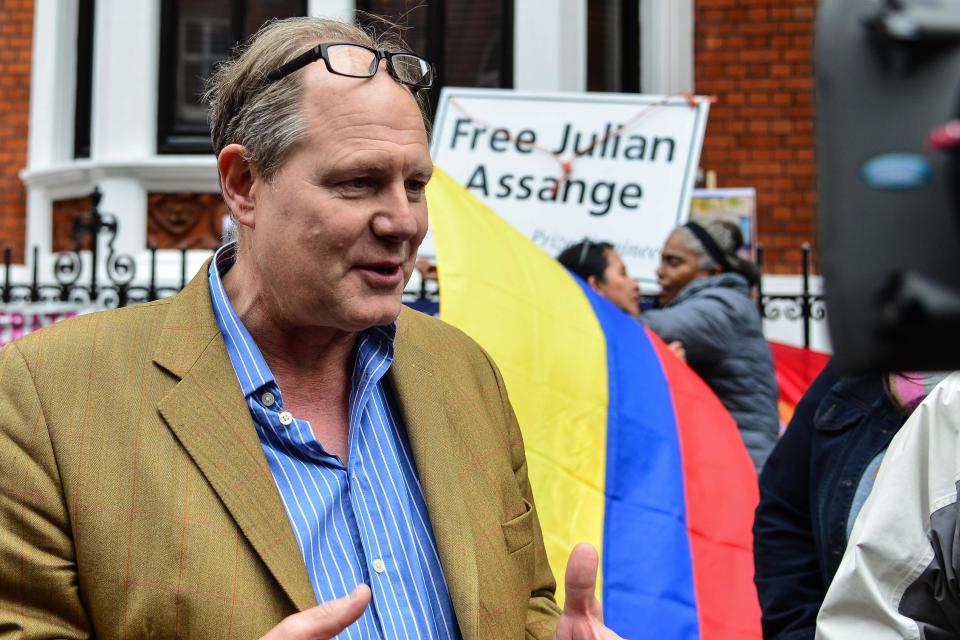  Mr Assange's friend, journalist Vaughan Smith, said the atmosphere inside the embassy is tense