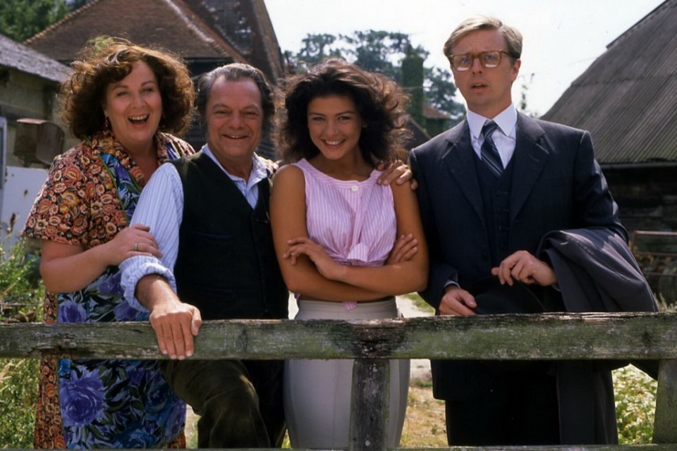  L-R, Pam Ferris as Ma Larkin, David Jason as Pop Larkin, Catherine Zeta Jones as Mariette and Philip Franks as Charley