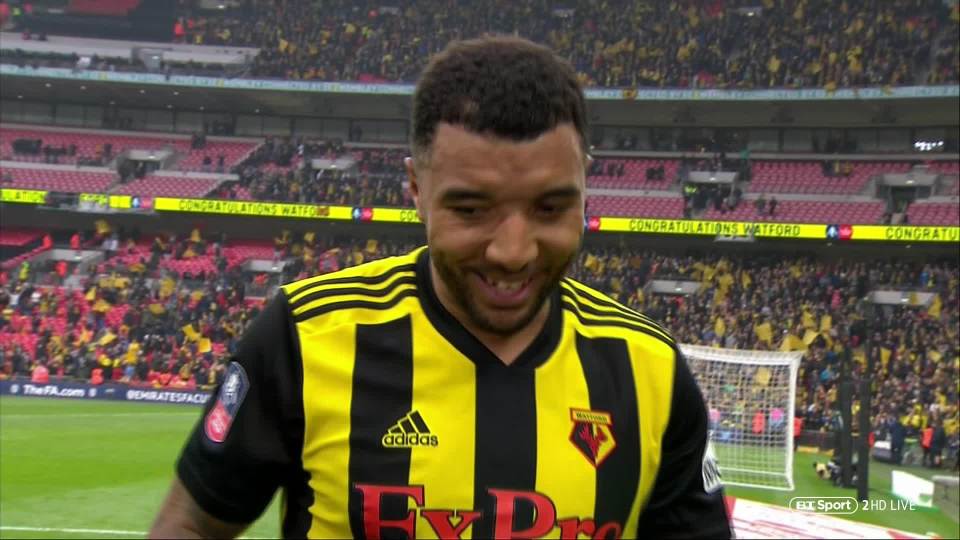  Watford striker Troy Deeney trolled Manchester City after helping his side reach the FA Cup final