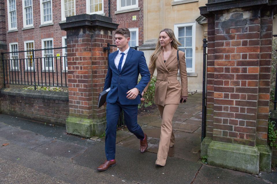  Hepburn leaving Worcester Crown Court with his girlfriend