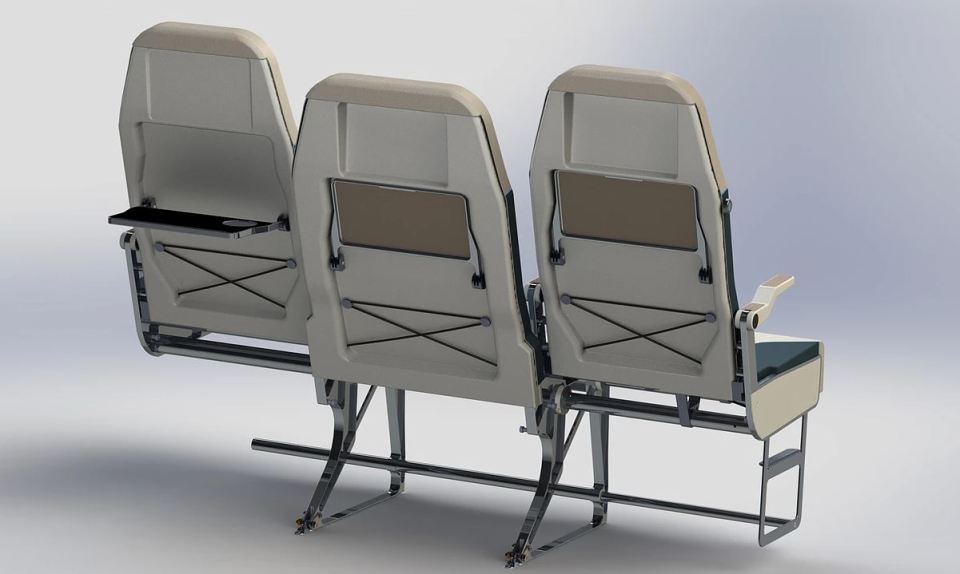  The seats are on a sliding pole to also make more room while boarding