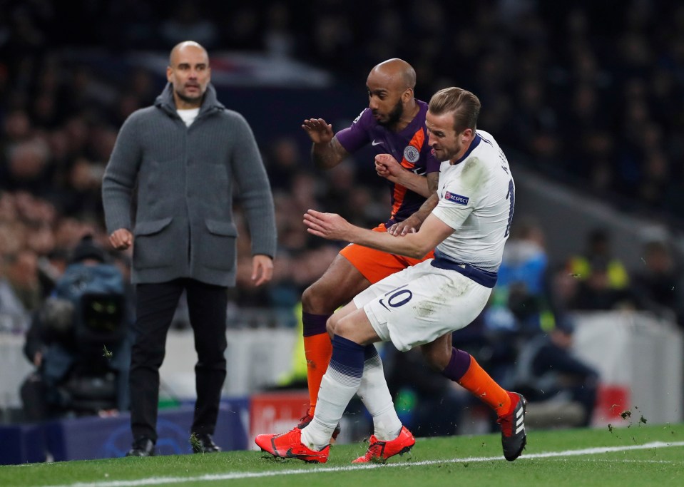 Harry Kane had clattered into Fabian Delph before injuring his ankle