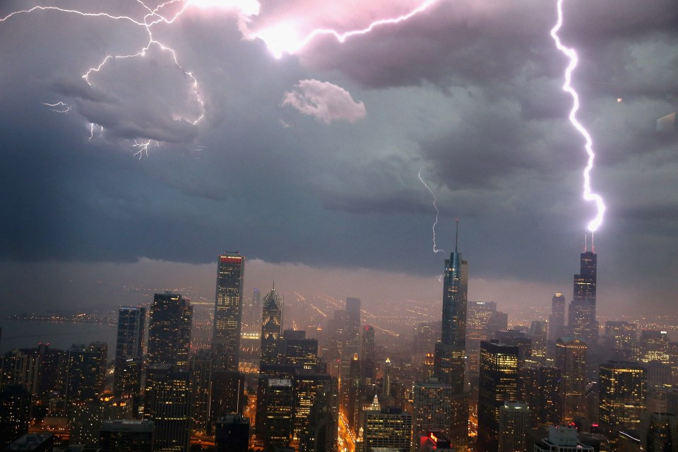  Upwards lightning is often triggered from a ground-based object like a building or mobile mast (stock)