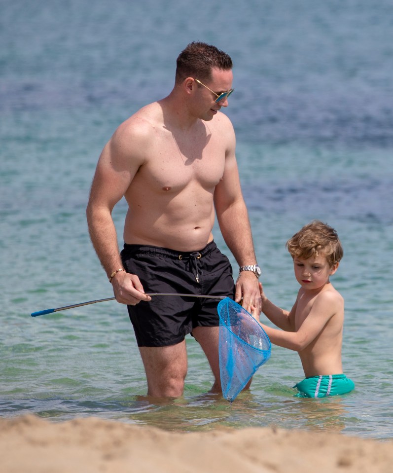  Kieran and son Jett took a fishing net out to sea