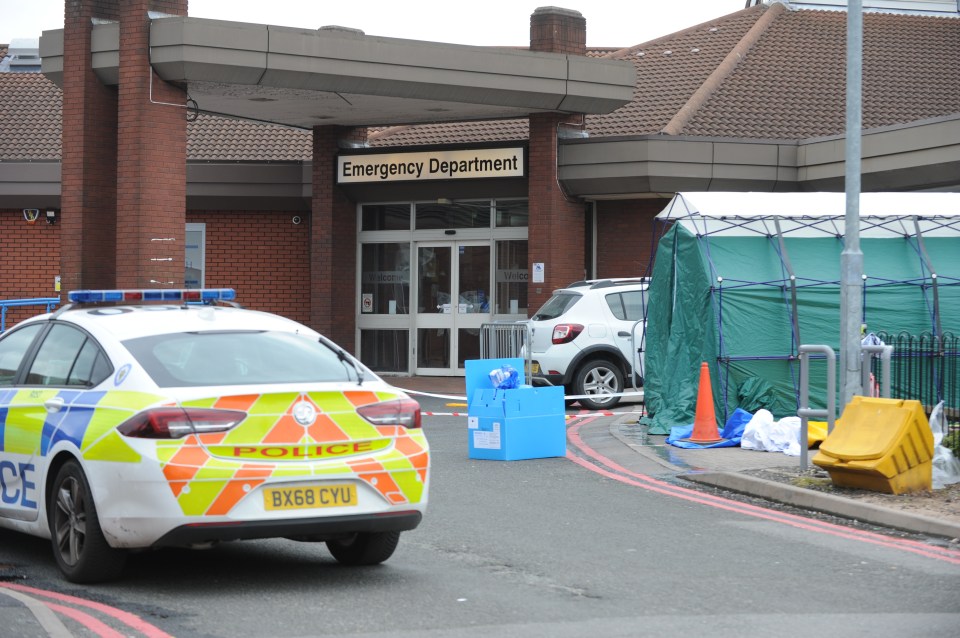  Specialist fire and rescue teams immediately put up a green decontamination tent and shut down part of the building